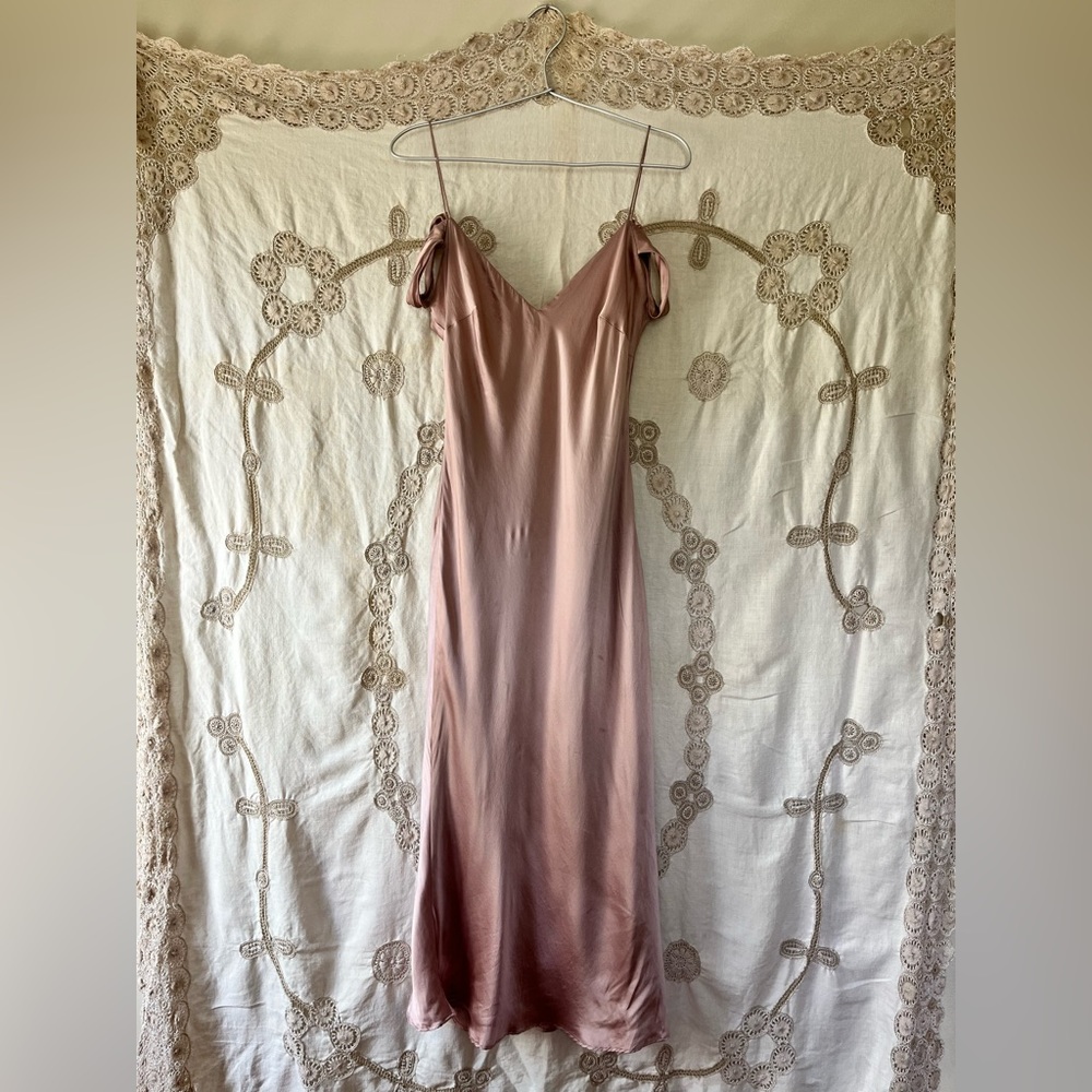 Size 3 Australian Hansen and Gretel Silk Mauve Slip Excellent Condition